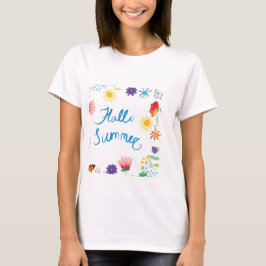 Bloemillustratie hallo Summerville T-shirt