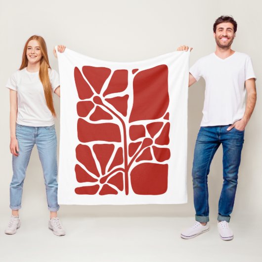 Bloemillustratie Kunstwerk Fleece Deken (In situ)