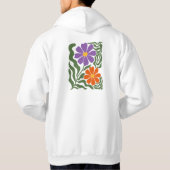 Bloemillustratie Kunstwerk Hoodie (Achterkant)