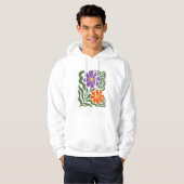 Bloemillustratie Kunstwerk Hoodie (Voorkant volledig)
