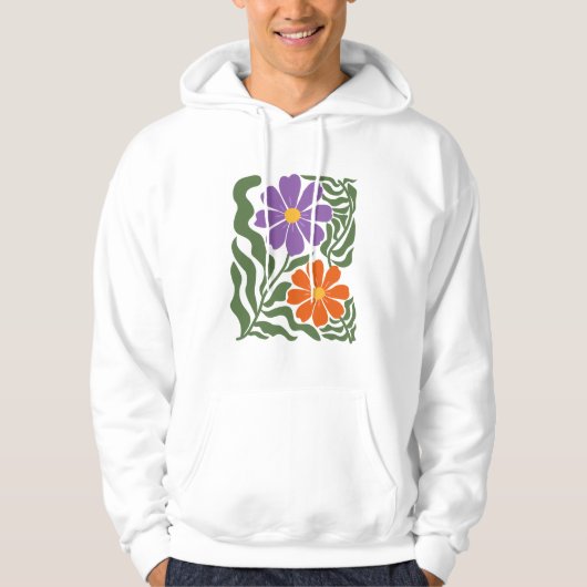 Bloemillustratie Kunstwerk Hoodie (Voorkant)