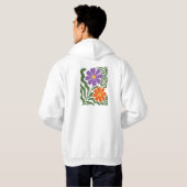 Bloemillustratie Kunstwerk Hoodie (Achterkant volledig)