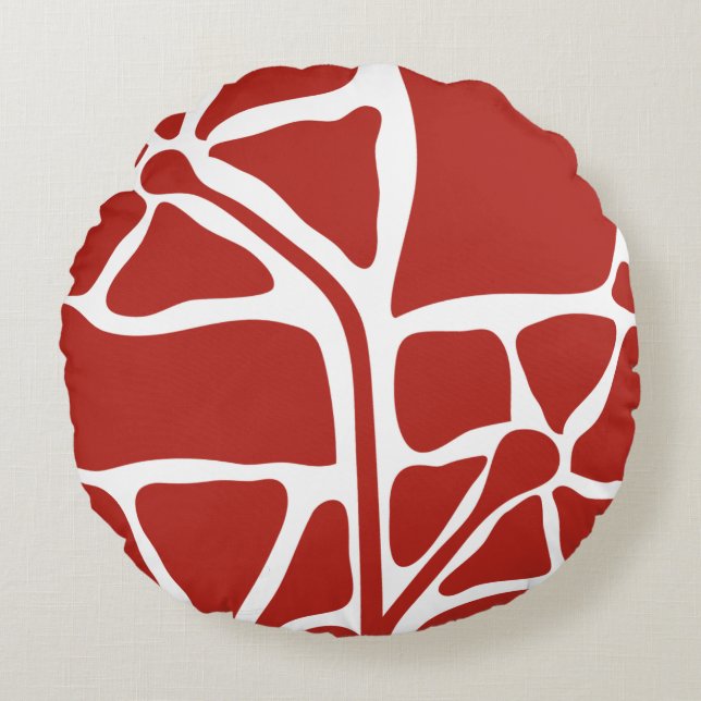 Bloemillustratie Kunstwerk Rond Kussen (Voorkant)