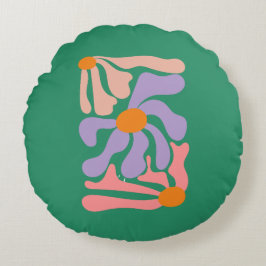 Bloemillustratie Kunstwerk Rond Kussen