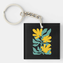 Bloemillustratie Kunstwerk Sleutelhanger