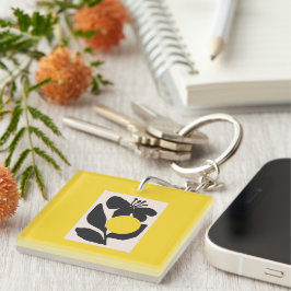 Bloemillustratie Kunstwerk Sleutelhanger