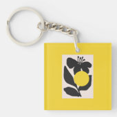 Bloemillustratie Kunstwerk Sleutelhanger (voorkant)