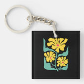 Bloemillustratie Kunstwerk Sleutelhanger (voorkant)