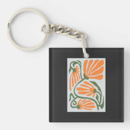 Bloemillustratie Kunstwerk Sleutelhanger
