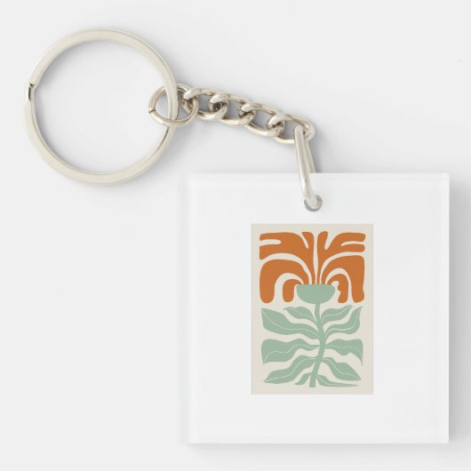 Bloemillustratie Kunstwerk Sleutelhanger (voorkant)
