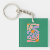 Bloemillustratie Kunstwerk Sleutelhanger (voorkant)