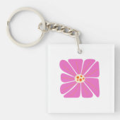Bloemillustratie Kunstwerk Sleutelhanger (voorkant)