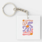 Bloemillustratie Kunstwerk Sleutelhanger (voorkant)
