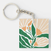 Bloemillustratie Kunstwerk Sleutelhanger (voorkant)