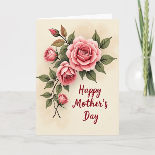 Bloemillustratie Moederdagkaart Kaart (Voorkant)