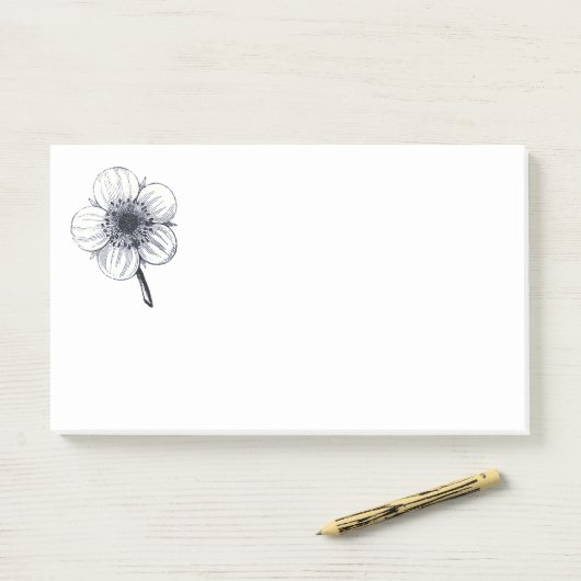  bloemillustratie. post-it® notes (Op bureau)