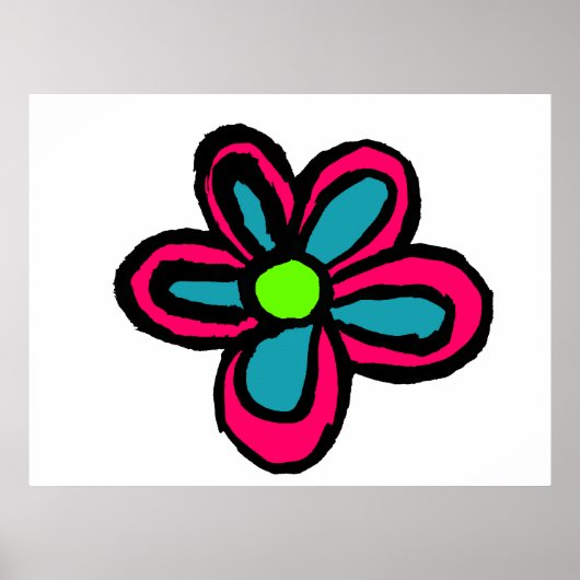 Bloemillustratie Poster (Voorkant)