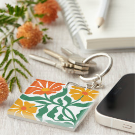 Bloemillustratie Sleutelhanger