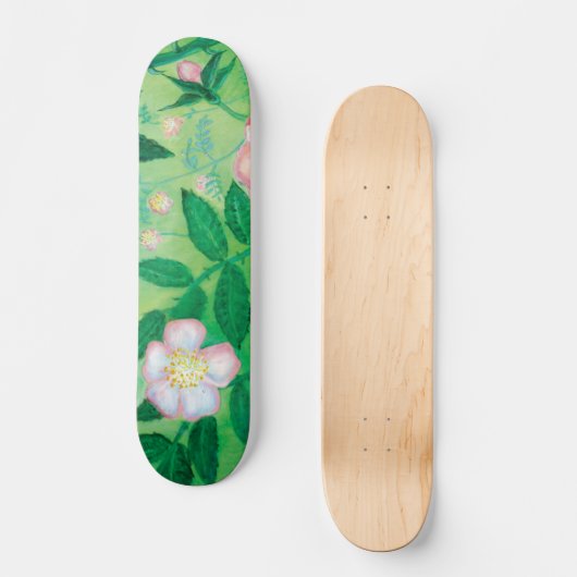 Bloeming van Wild Roos Rosa Canina Persoonlijk Skateboard (Voorkant)