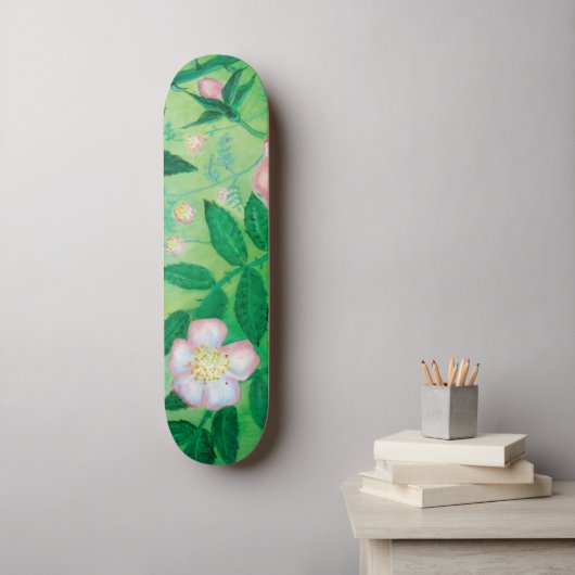 Bloeming van Wild Roos Rosa Canina Persoonlijk Skateboard (Muurkunst)