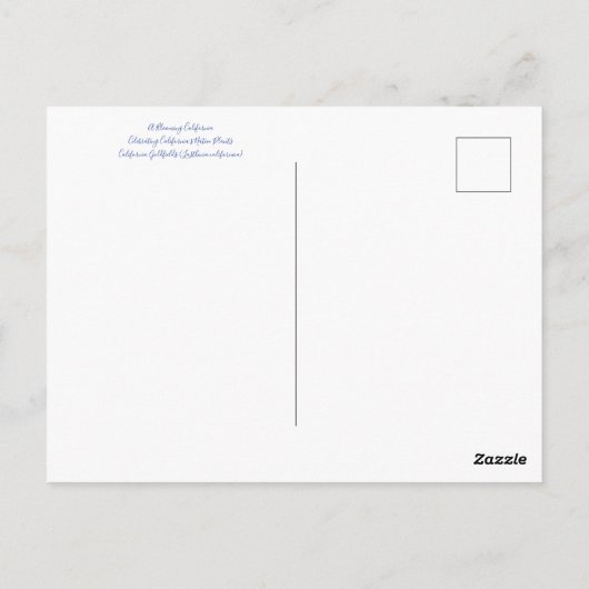 Bloemingen uit Californië! Briefkaart (Achterkant)