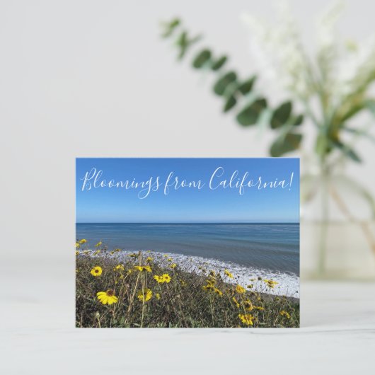 Bloemingen uit Californië! Briefkaart (Staand voorkant)