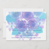 Bloemingseffect | Paarse Aqua Floral Bridal Kaart (Voorkant)