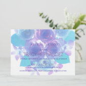 Bloemingseffect | Paarse Aqua Floral Bridal Kaart (Staand voorkant)