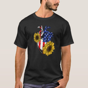 Bloemist Amerikaanse Vlag 4 juli Bloem Anatomisch  T-shirt