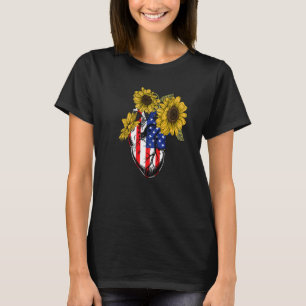 Bloemist Amerikaanse Vlag 4 juli Bloem Anatomisch  T-shirt