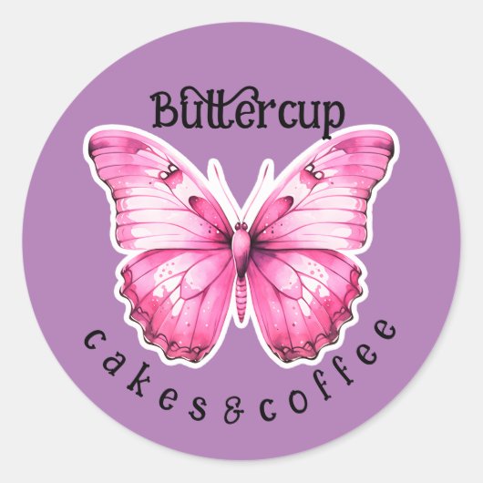 Bloemist Bakkerij Cafe Aangepaste Shop Naam Produc Ronde Sticker (Voorkant)