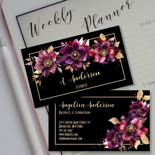 Bloemist Black Visitekaartje