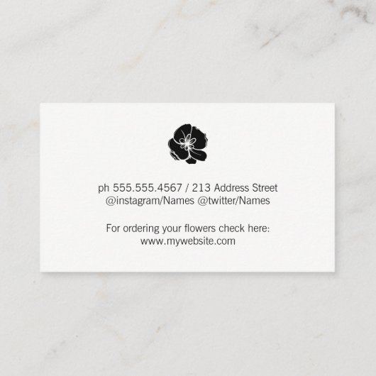 Bloemist Bloem Lijst Banner Visitekaartje (Achterkant)