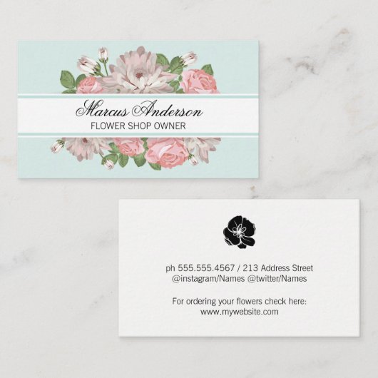 Bloemist Bloem Lijst Banner Visitekaartje (Voorkant / Achterkant)