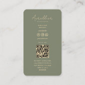 Bloemist Bloemboeket Shop Sage Groen Modern Visitekaartje (Achterkant)