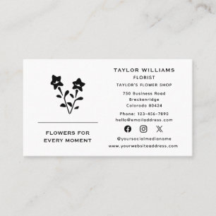 Bloemist Bloemen Bloemenwinkel Typografie Sociale  Visitekaartje