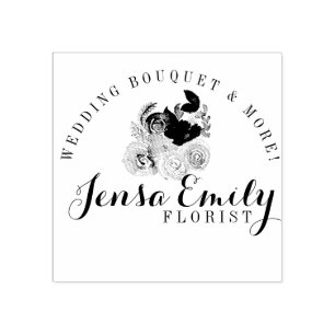 Bloemist Bloemen Boeket Logo Kunstenaar Studio Rubberstempel