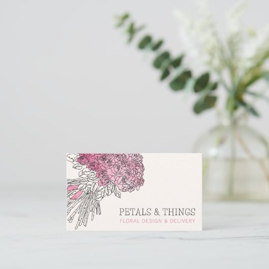 Bloemist Bloemen Boeket Visitekaartje (Staand voorkant)