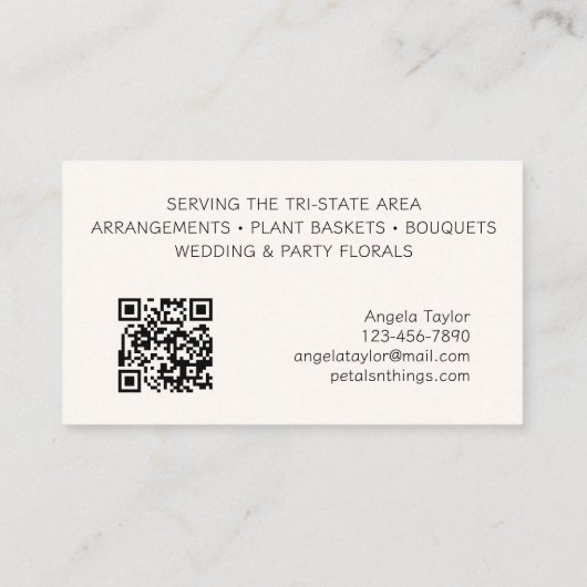 Bloemist Bloemen Boeket Visitekaartje (Achterkant)