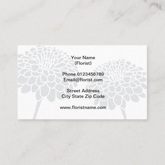 Bloemist bloemenwinkel visitekaartje logo sjabloon (Achterkant)