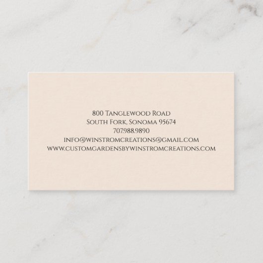 Bloemist Boho Blush Roze Bloemen Goud Visitekaartje (Achterkant)