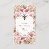 Bloemist Boho Blush Roze Bloemen Goud Visitekaartje (Voorkant)