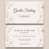 Bloemist Botanische Bloemen Blush en Zwart Elegant Visitekaartje