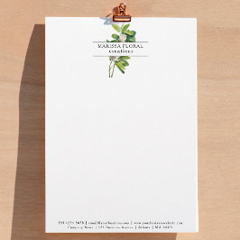 Bloemist Botanische Bloemenwinkel Waterverf Logo Briefhoofd