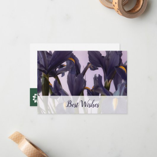 🌷 Bloemist Edition Aangepaste Iris Foto 'Beste We Notitiekaartje (Voorkant / Achterkant in situ)