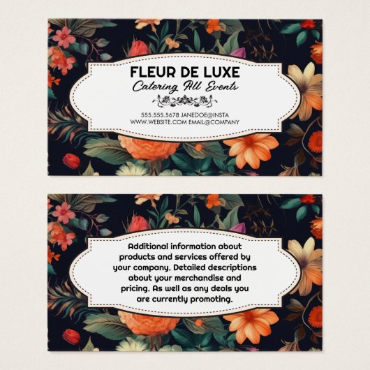 Bloemist | Elegante Bloemen Achtergrond Visitekaartje (Voorkant /achterkant)