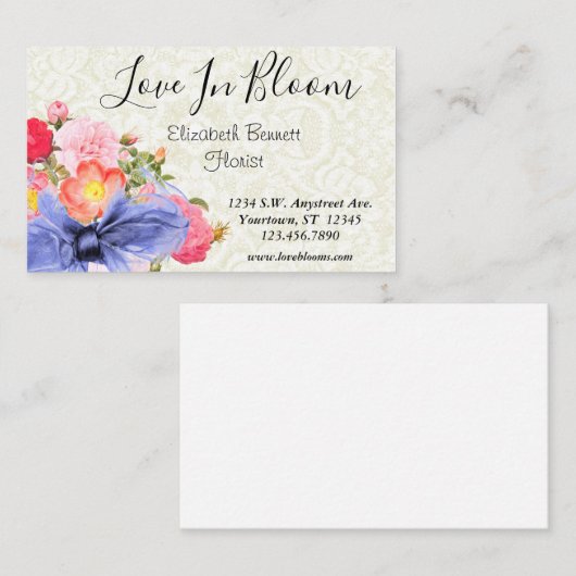 Bloemist, Evenementenplanner, Schoonheid, Stylist Visitekaartje (Voorkant / Achterkant)