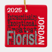 Bloemist Extraordinaire Aangepast Keramisch Ornament (Voorkant)