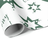 🌟Bloemist Groen Sterren Vrolijk Kerstwit Cadeaupapier (Rol Hoek)