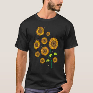 Bloemist Hippie Bloemenkweker Vintage Gele Zon T-shirt